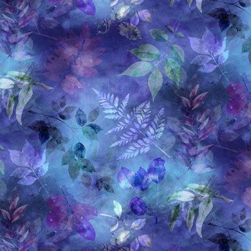 Dandelion Wishes Salvia Leaves Digital Print Fabric-Hoffman Fabrics-My Favorite Quilt Store
