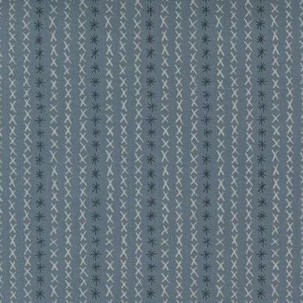 Dandi Duo Graphite Cross Stitch Stripe Fabric-Moda Fabrics-My Favorite Quilt Store