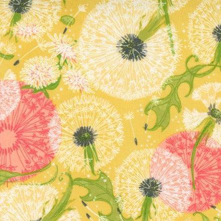 Dandi Duo Maize Dandelion Floral Fields Fabric by Robin Pickens