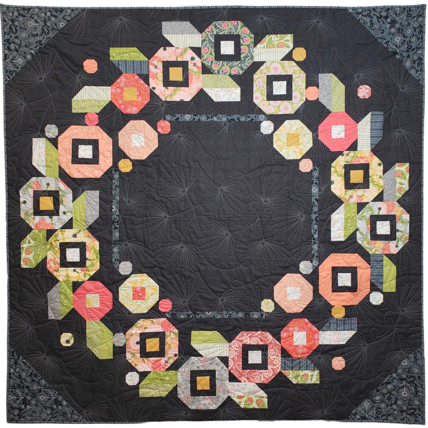 Dandi Duo Shadow Ring Around the Posies Quilt Kit-Moda Fabrics-My Favorite Quilt Store