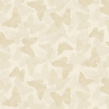 Daydream Garden Cream Tonal Butterflies Fabric-Wilmington Prints-My Favorite Quilt Store