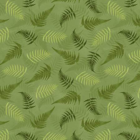 Daydream Garden Green Fern Toss Fabric-Wilmington Prints-My Favorite Quilt Store