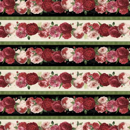 Daydream Garden Multi Floral Repeating Stripe Fabric-Wilmington Prints-My Favorite Quilt Store