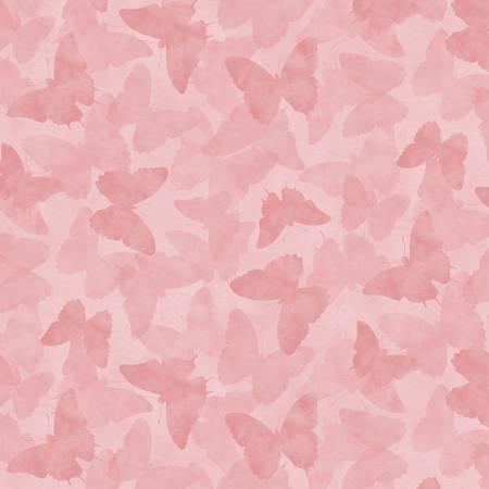 Daydream Garden Pink Tonal Butterflies Fabric