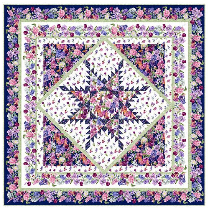 Deborah's Garden Feathered Star Quilt Kit-Northcott Fabrics-My Favorite Quilt Store
