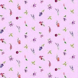 Deborah's Garden Lilac Ditsy Floral Fabric-Northcott Fabrics-My Favorite Quilt Store