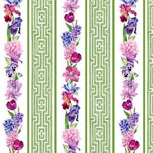 Deborah's Garden Multi Floral Stripe Fabric-Northcott Fabrics-My Favorite Quilt Store