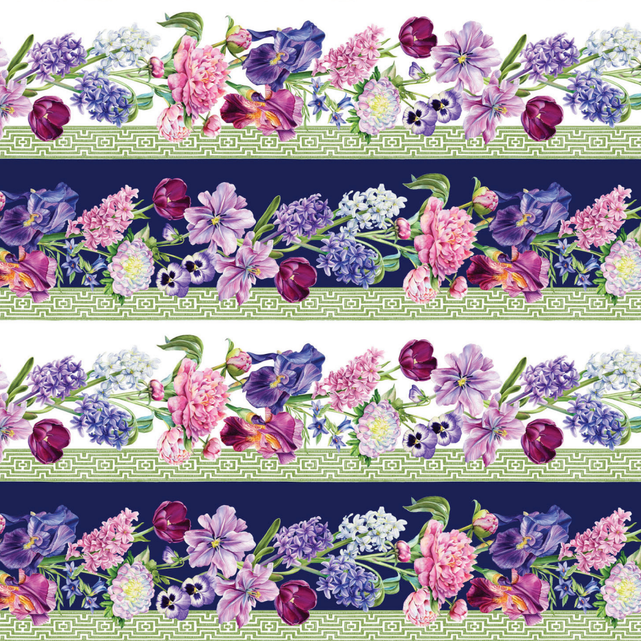 Deborah's Garden Multi Stripe Floral Fabric-Northcott Fabrics-My Favorite Quilt Store