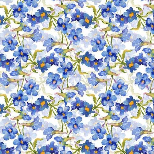 Decoupage Blue Floral Fabric