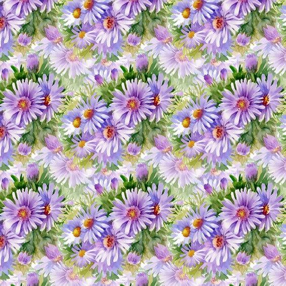 Decoupage Purple Floral Fabric