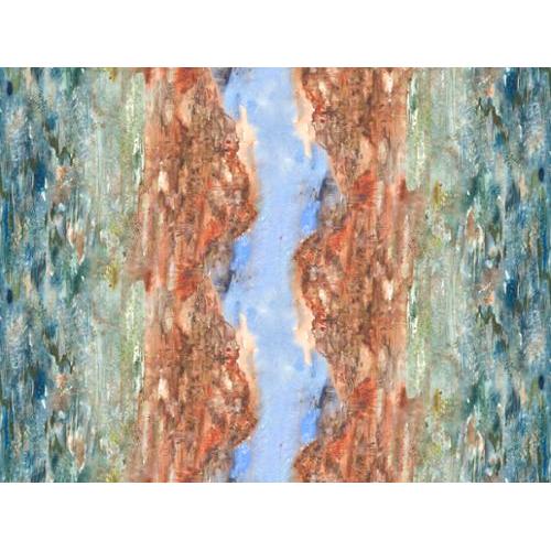 Desert Oasis Horizon Landscape Nature Ombre Fabric