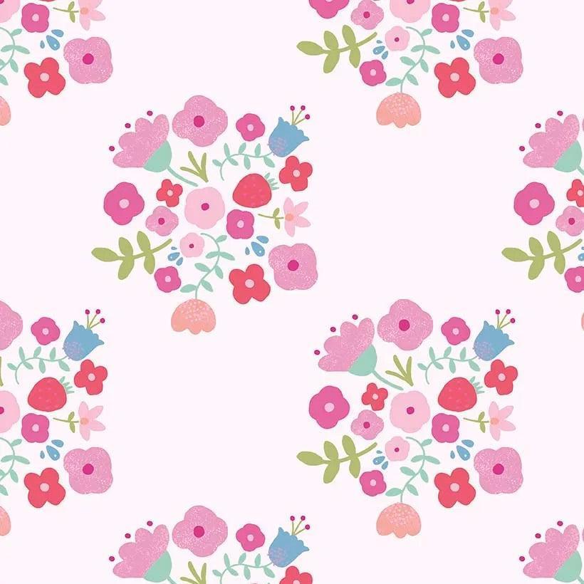 Designer Double Gauze Pink Floral Fabric 57″ Wide