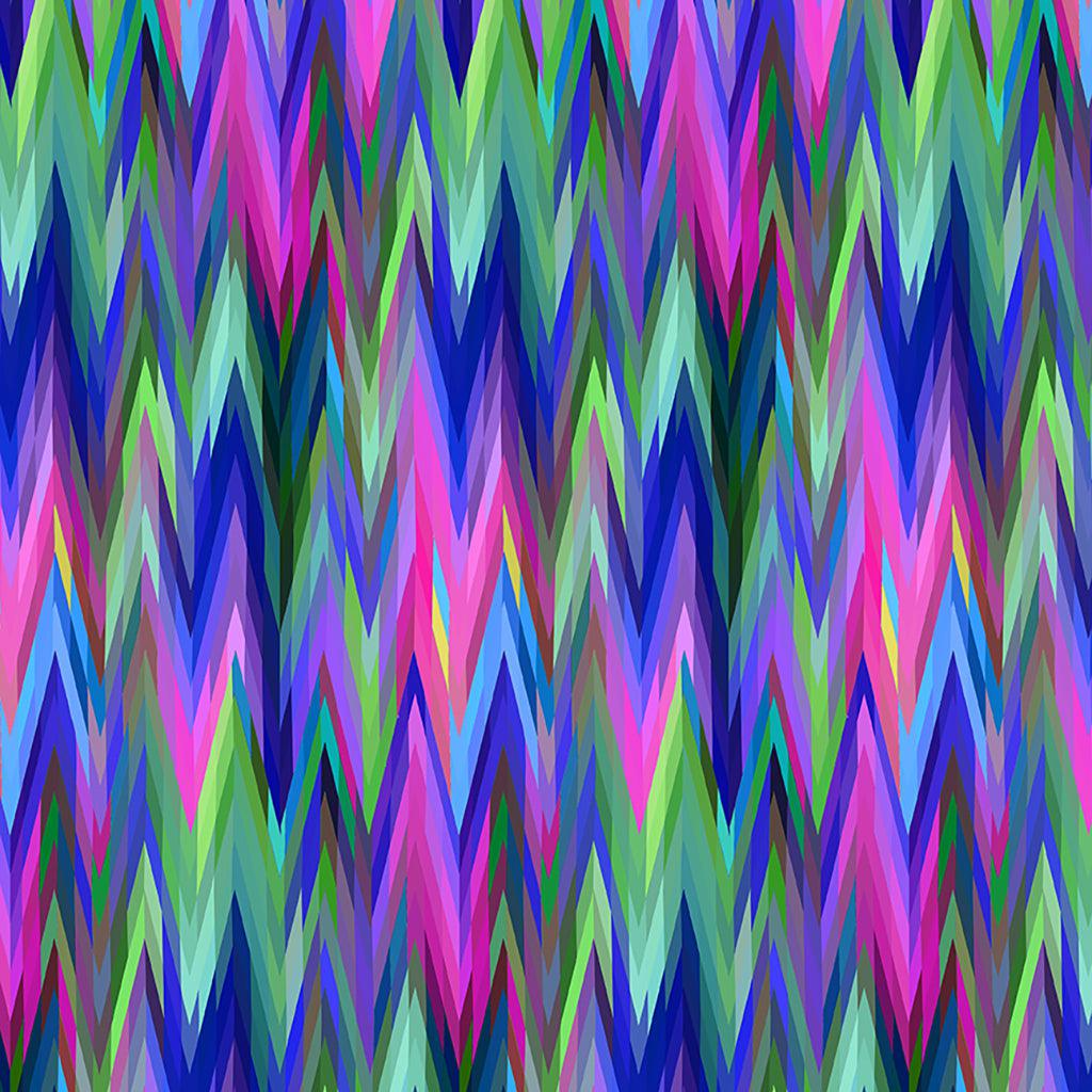 Divine Nature Multi Dark Chevron Digital Print Fabric