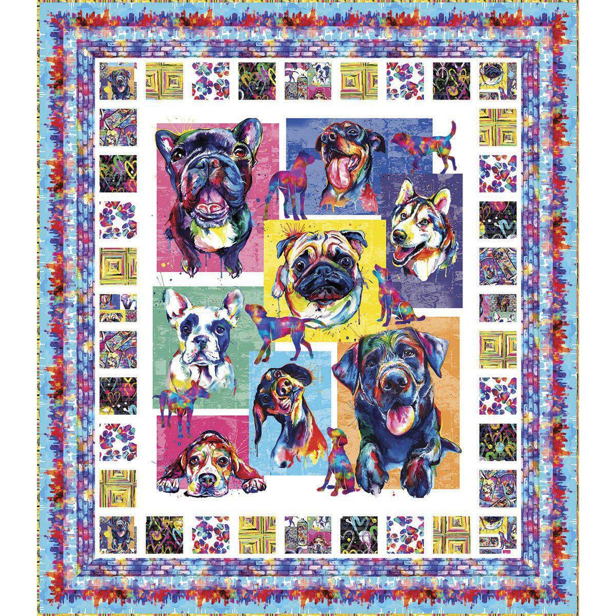 Dogs in the City Quilt Pattern - Free Digital Download-3 Wishes Fabric-My Favorite Quilt Store