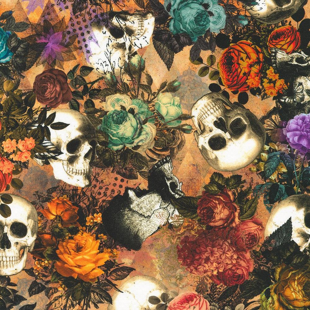 Dreadful Delights Bone Skulls Fabric