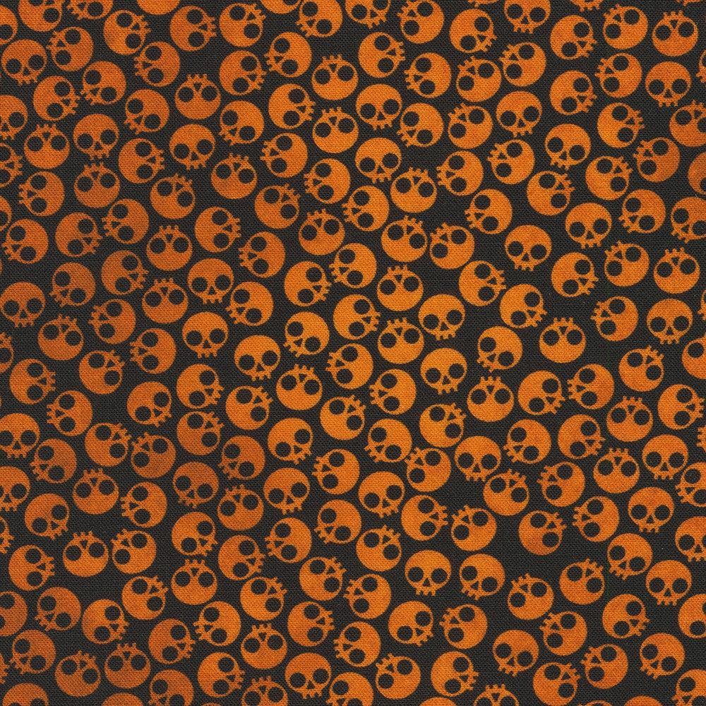 Dreadful Delights Ember Small Skulls Fabric