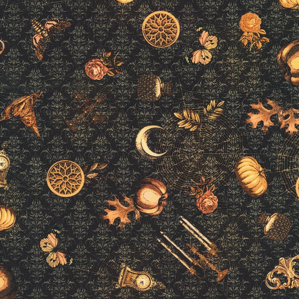 Dreadful Delights Licorice Objects Fabric-Robert Kaufman-My Favorite Quilt Store