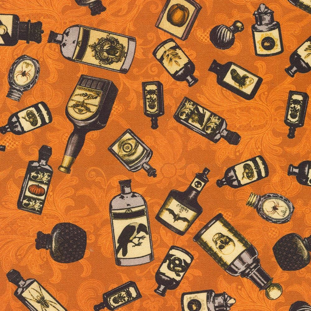Dreadful Delights Orange Spice Jars Fabric-Robert Kaufman-My Favorite Quilt Store