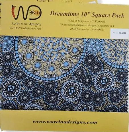 Dreamtime Black 10" Squares Pack 40 pc-M & S Textiles Australia-My Favorite Quilt Store