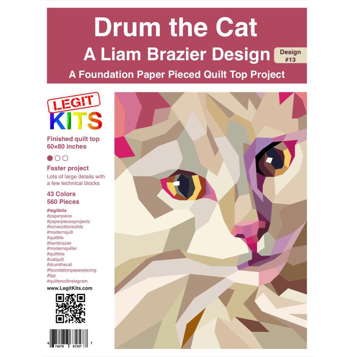 Drum the Cat Pattern-Legit Kits-My Favorite Quilt Store