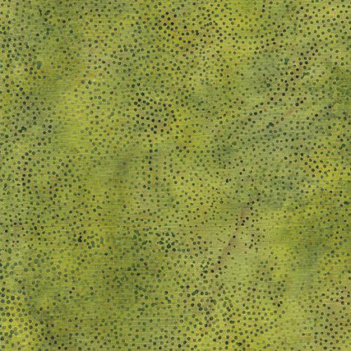 Earthly Greens Green Ivy Paisley Dot Batik Fabric