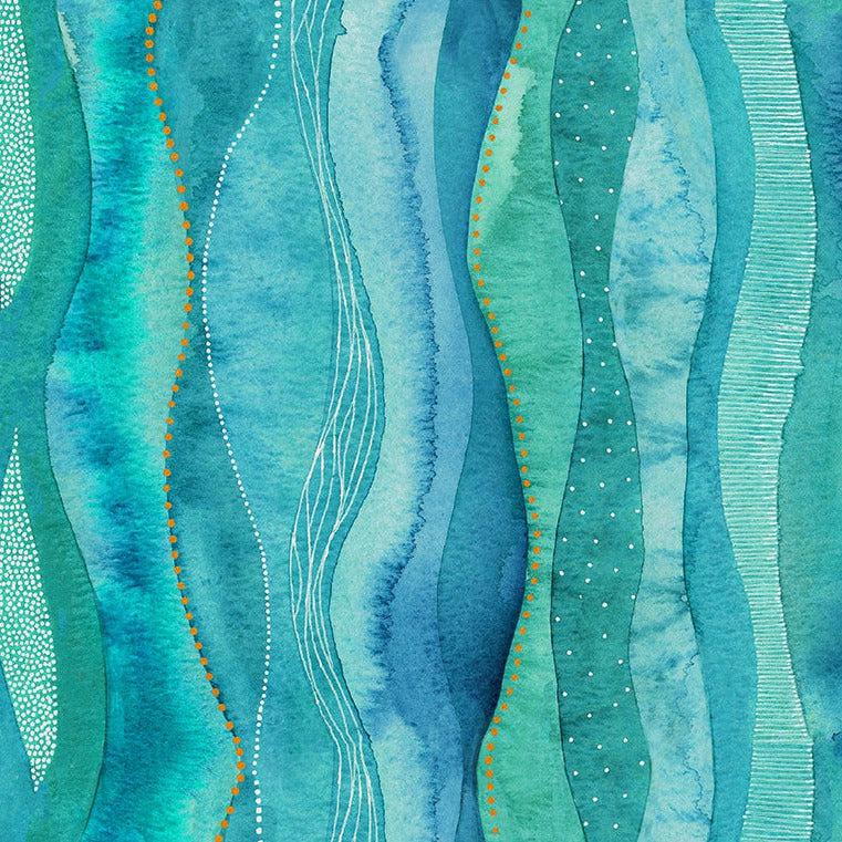 Ebb & Flow Aqua Cascade Fabric