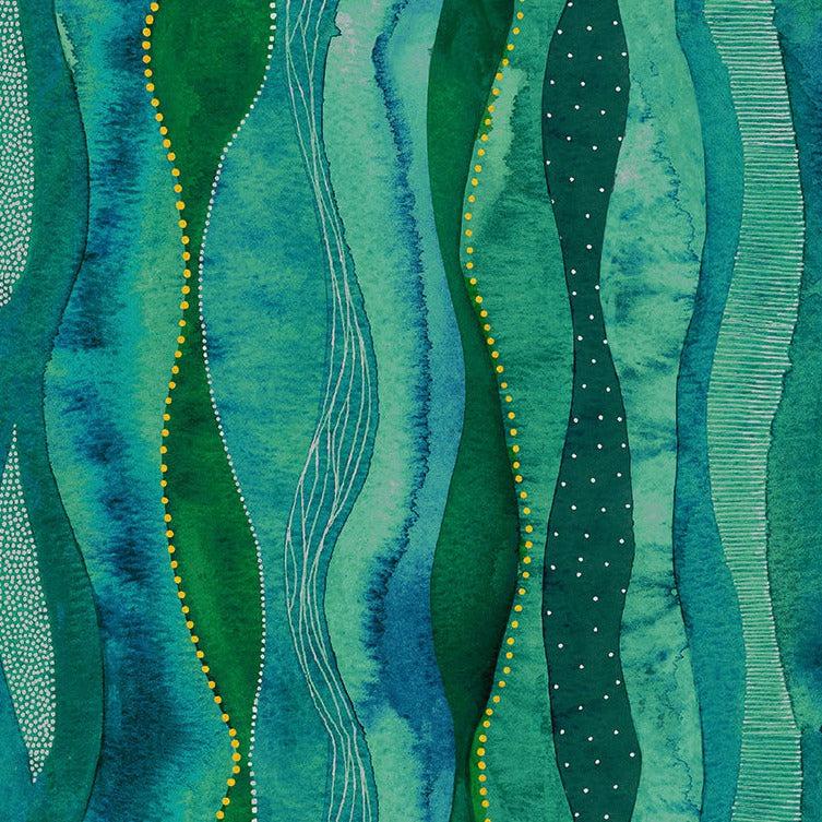 Ebb & Flow Emerald Cascade Fabric