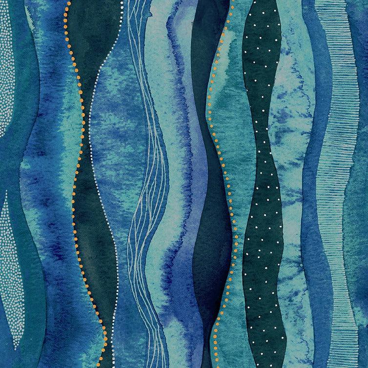 Ebb & Flow Marine Cascade Fabric-Windham Fabrics-My Favorite Quilt Store