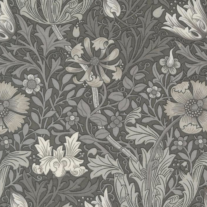 Ebony Suite Charcoal Floral Vines Fabric-Moda Fabrics-My Favorite Quilt Store