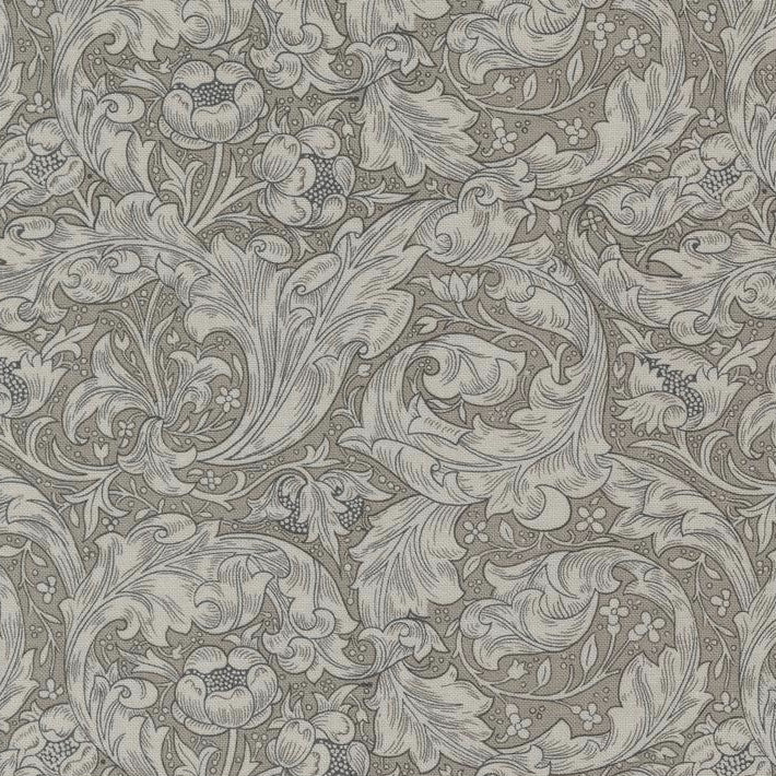 Ebony Suite Dove Button Floral Leaves Fabric