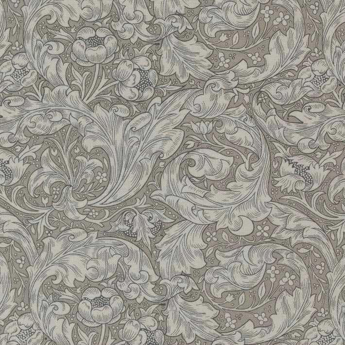 Ebony Suite Dove Button Floral Leaves Fabric-Moda Fabrics-My Favorite Quilt Store