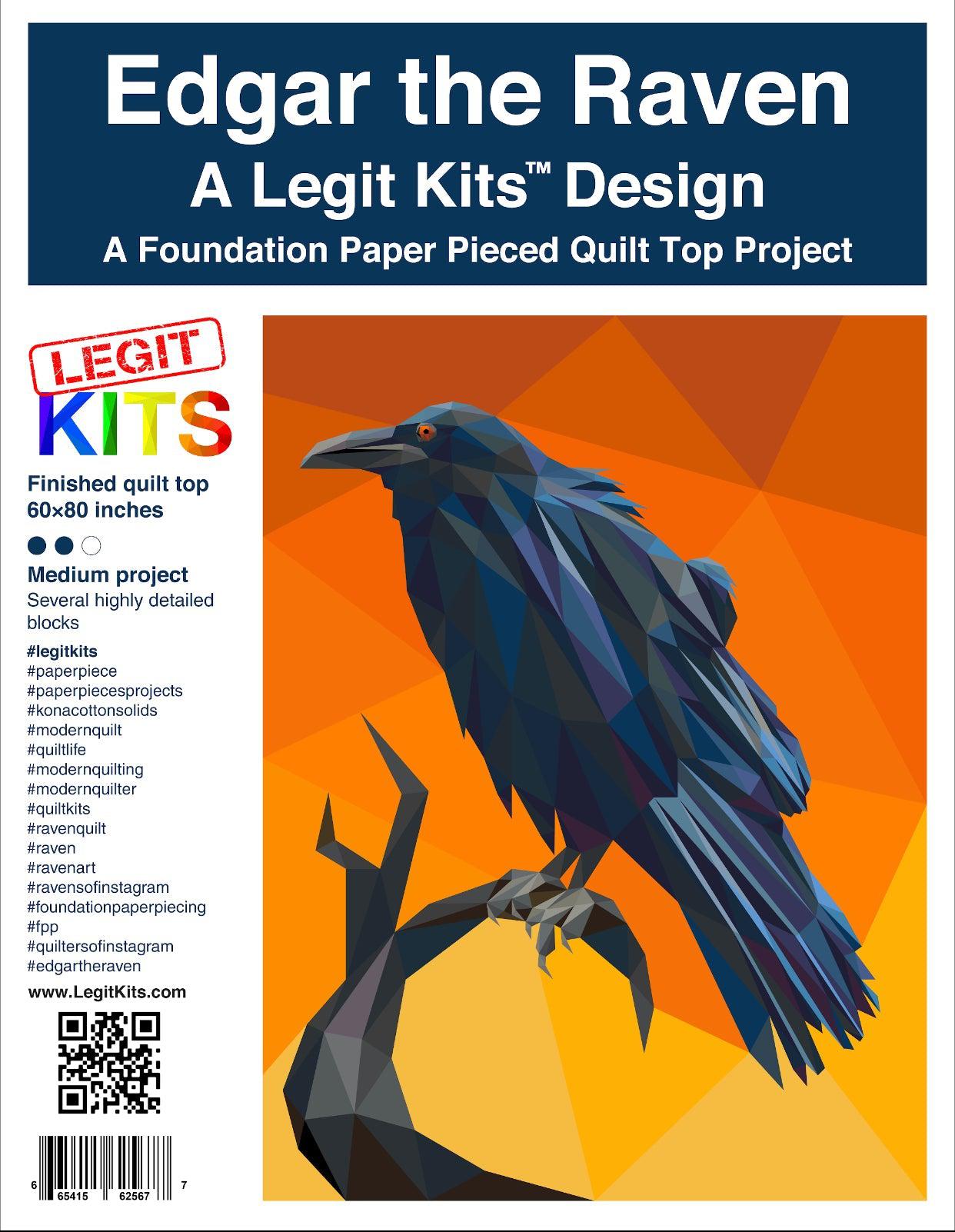 Edgar the Raven Pattern-Legit Kits-My Favorite Quilt Store
