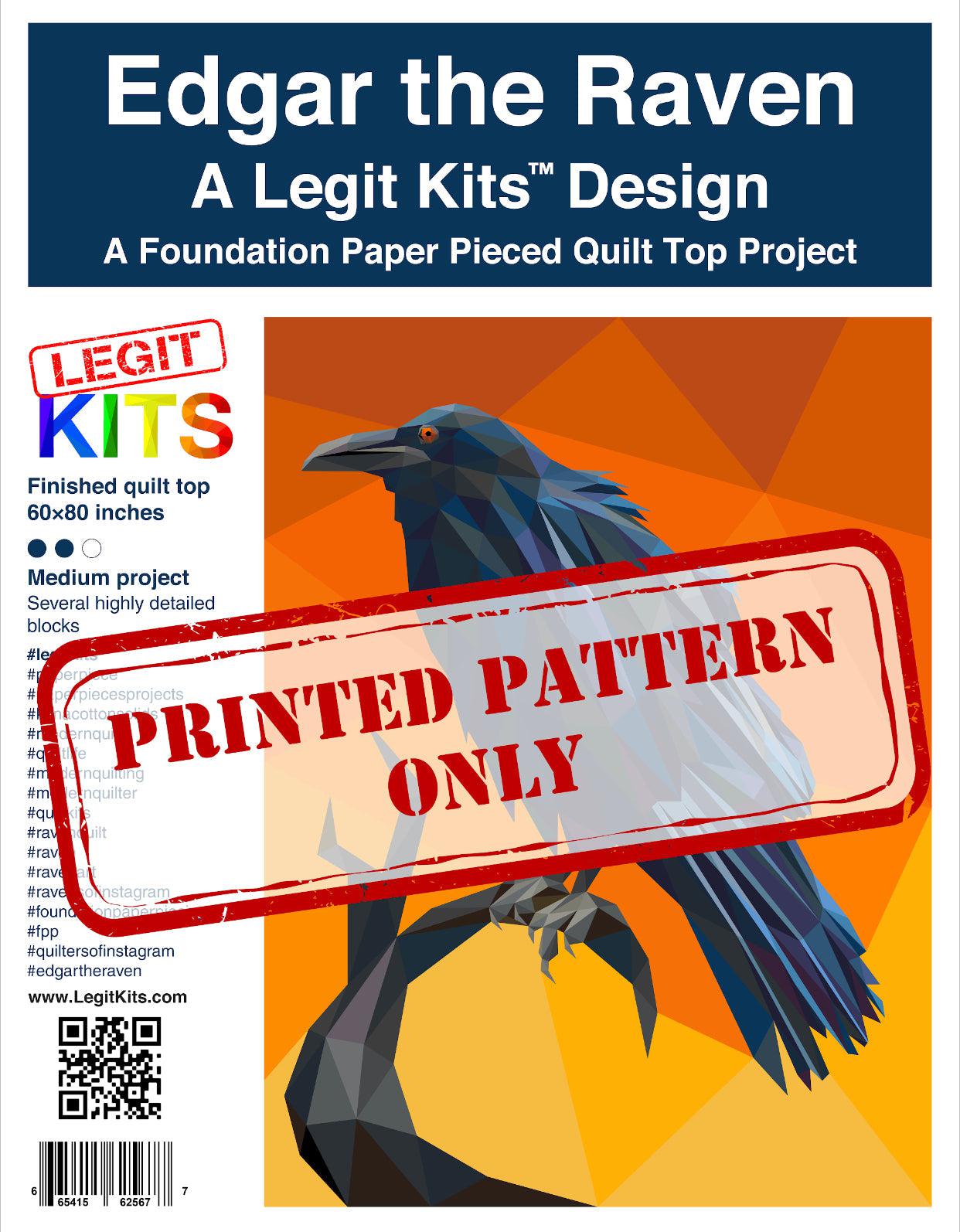 Edgar the Raven Pattern-Legit Kits-My Favorite Quilt Store