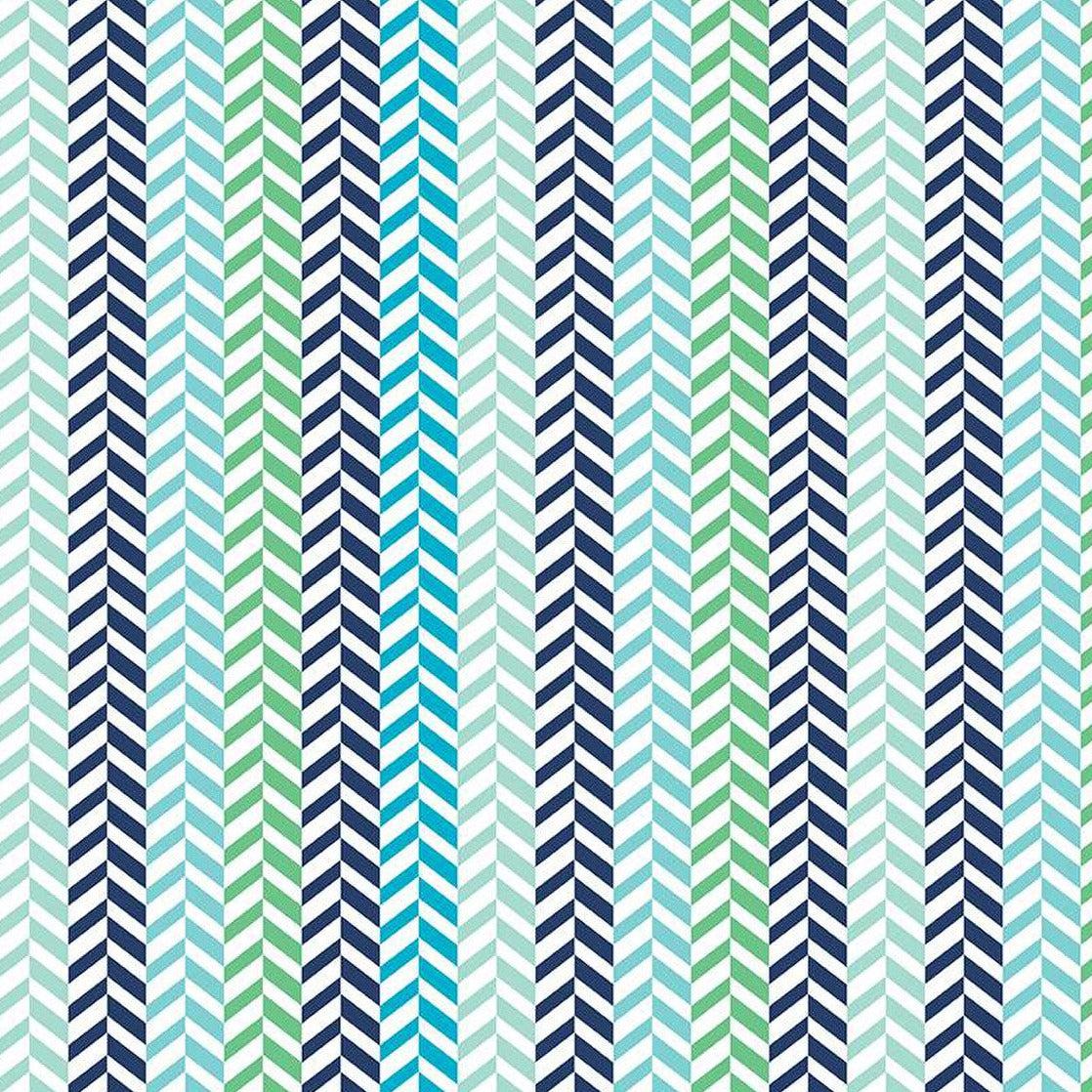 Effervescence Blue Multi Herringbone Fabric-Riley Blake Fabrics-My Favorite Quilt Store