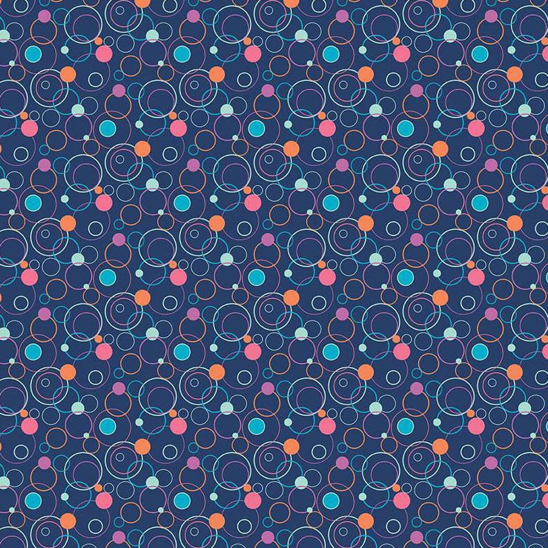 Effervescence Navy Circles Fabric-Riley Blake Fabrics-My Favorite Quilt Store