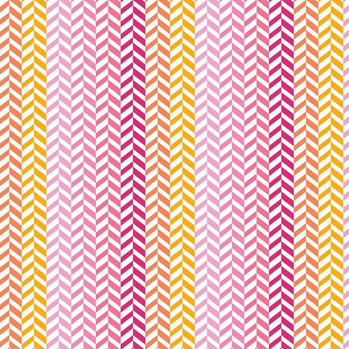 Effervescence Pink Multi Herringbone Fabric-Riley Blake Fabrics-My Favorite Quilt Store