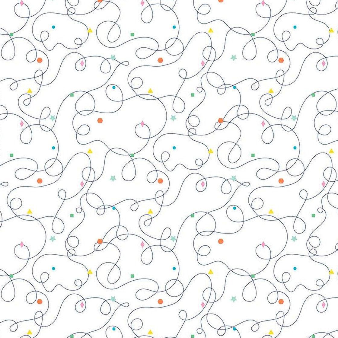 Effervescence White Squiggles Fabric