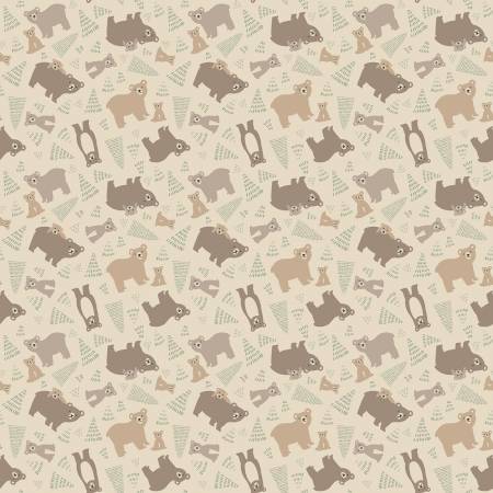 Elmer & Eloise Bears Sand Fabric