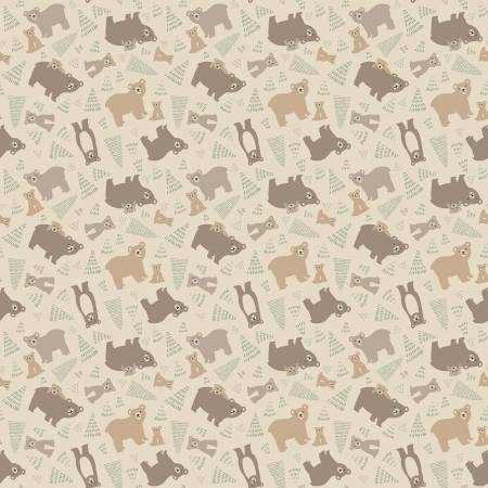Elmer & Eloise Bears Sand Fabric-Riley Blake Fabrics-My Favorite Quilt Store