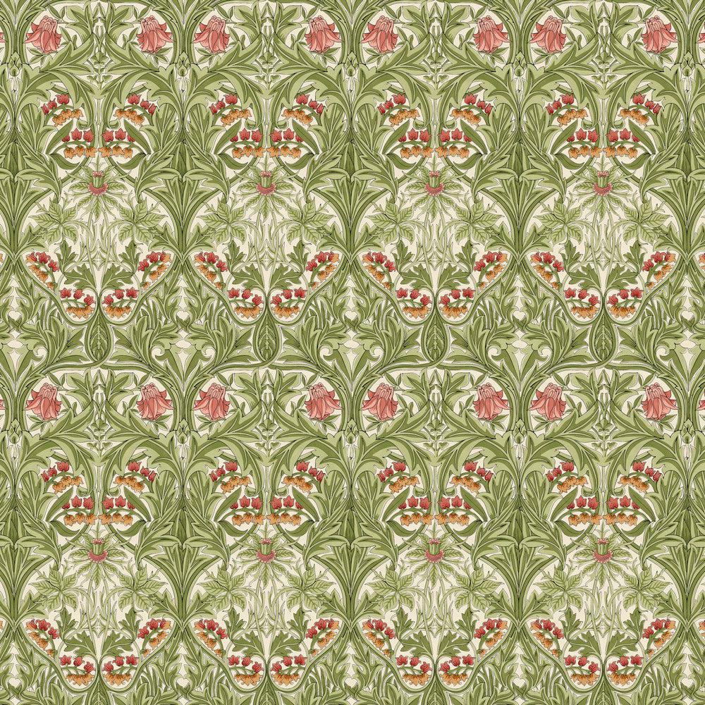 Emery Walker Leaf Green Bluebell Fabric