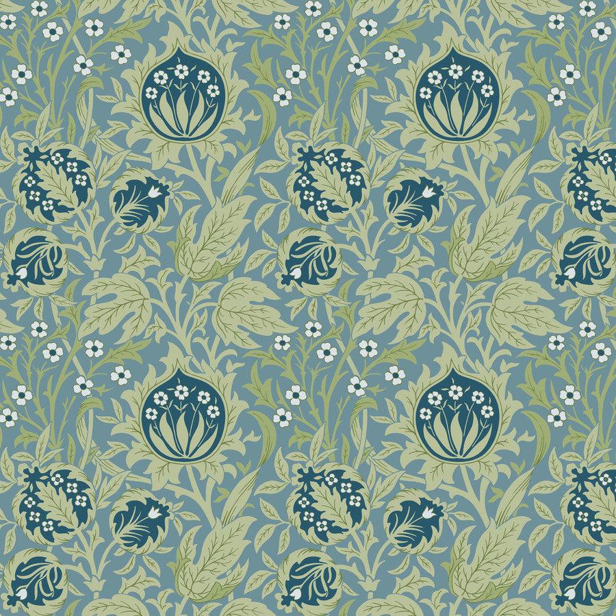 Emery Walker's House Dearle Blue Elmcote Fabric-Free Spirit Fabrics-My Favorite Quilt Store