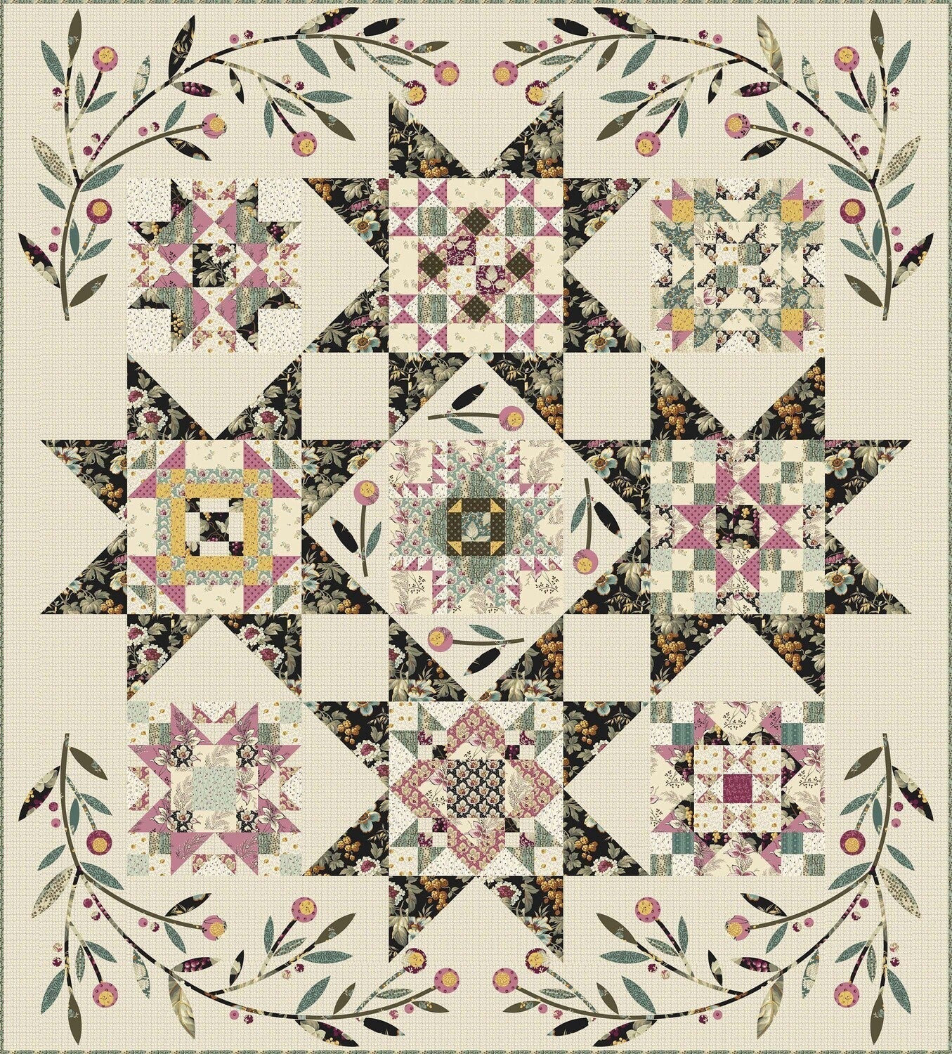 English Garden Super Bloom Quilt Pattern-Laundry Basket Quilts-My Favorite Quilt Store