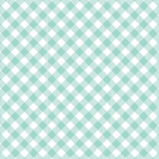 Enjoy the Ride Aqua Gingham Plaid Fabric-Benartex Fabrics-My Favorite Quilt Store