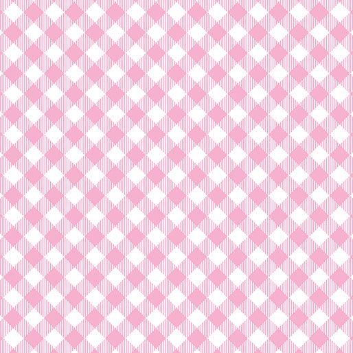 Enjoy the Ride Pink Gingham Plaid Fabric-Benartex Fabrics-My Favorite Quilt Store