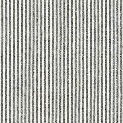 Essex Yarn Dyed Classic Wovens Black Pin Striped Fabric-Robert Kaufman-My Favorite Quilt Store