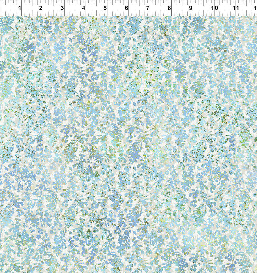 Ethereal Blue Leaves Fabric-In The Beginning Fabrics-My Favorite Quilt Store