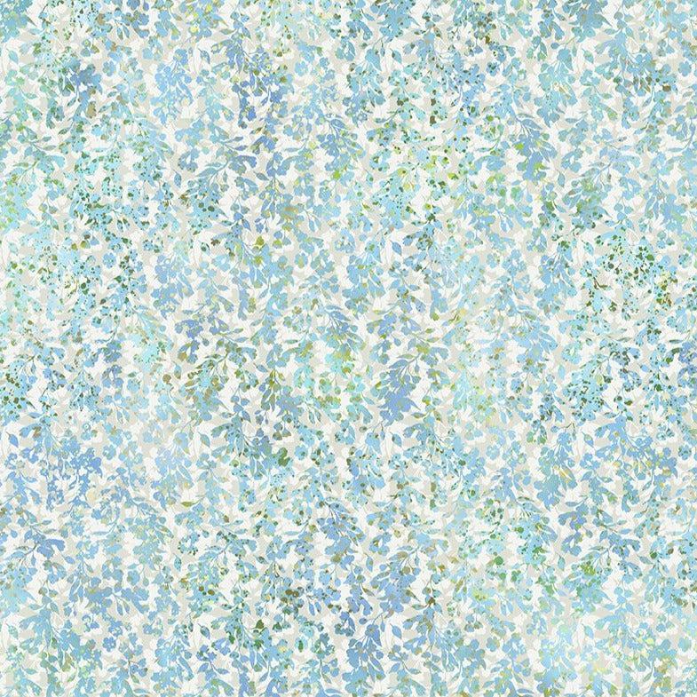 Ethereal Blue Leaves Fabric-In The Beginning Fabrics-My Favorite Quilt Store