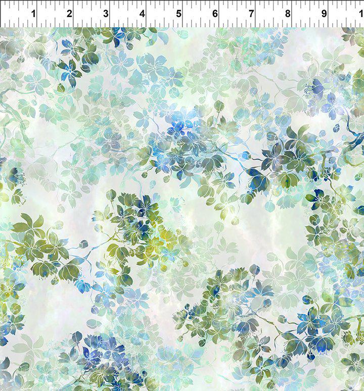 Ethereal Blue and Green Fern Fabric-In The Beginning Fabrics-My Favorite Quilt Store