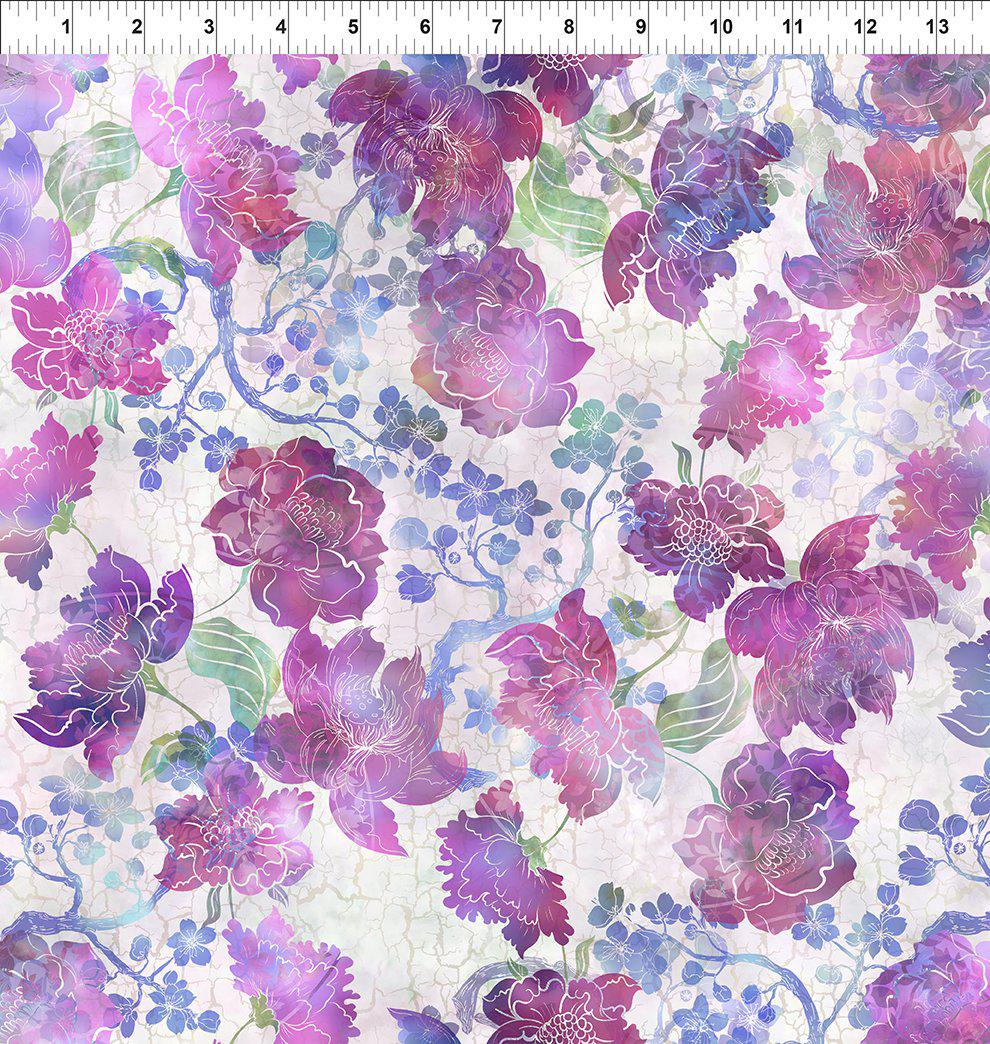 Ethereal Magenta Large Floral Print Fabric-In The Beginning Fabrics-My Favorite Quilt Store