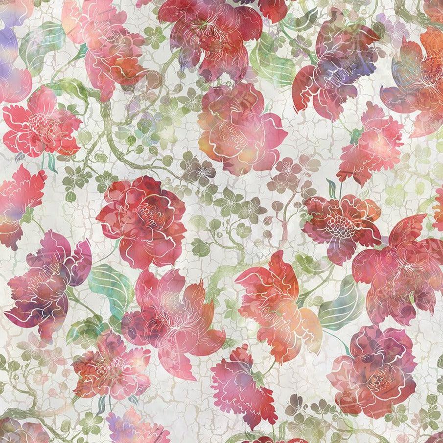 Ethereal Red Large Floral Print Fabric-In The Beginning Fabrics-My Favorite Quilt Store